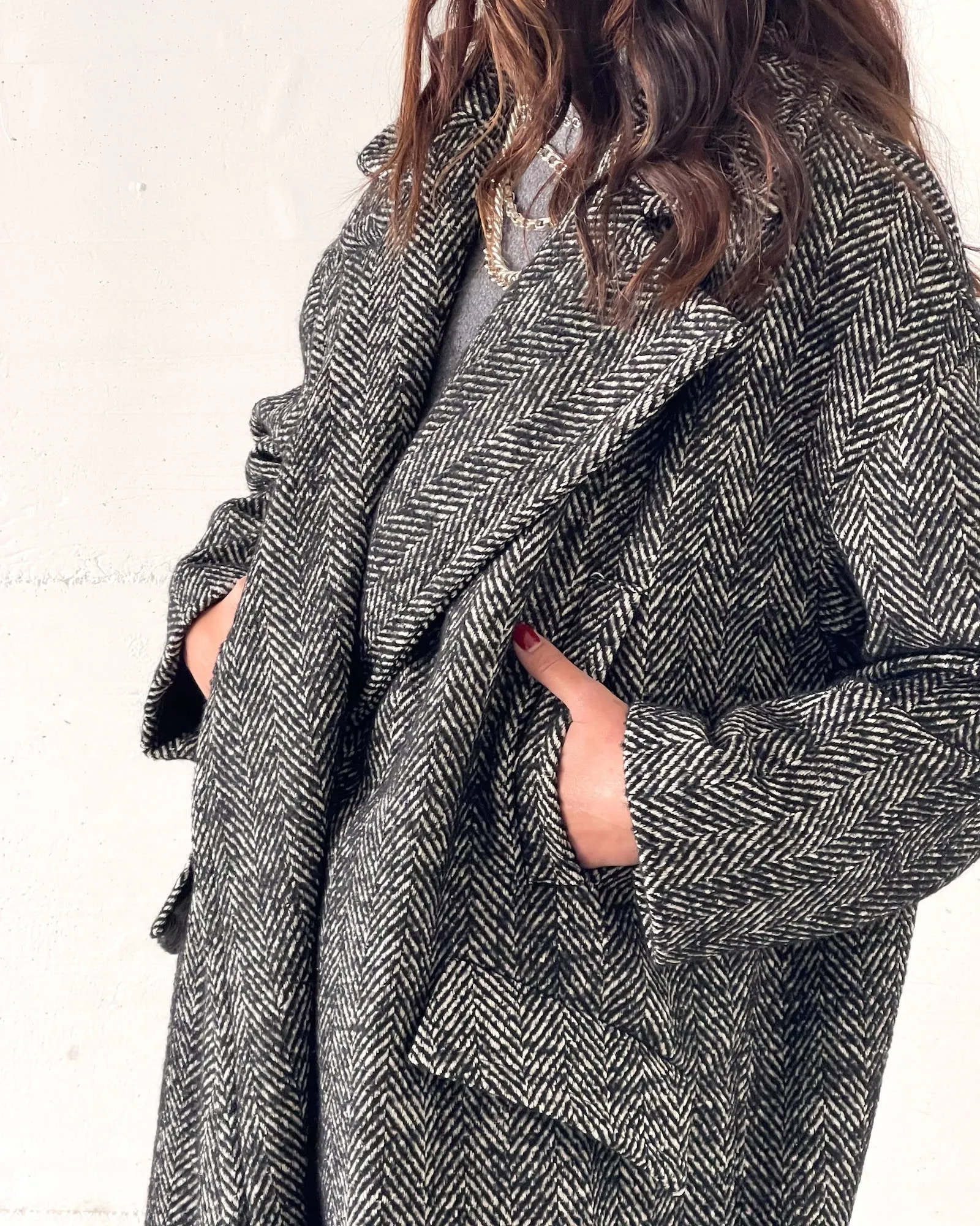 CAPPOTTO OVER SPINATO MIRANDA NERO
