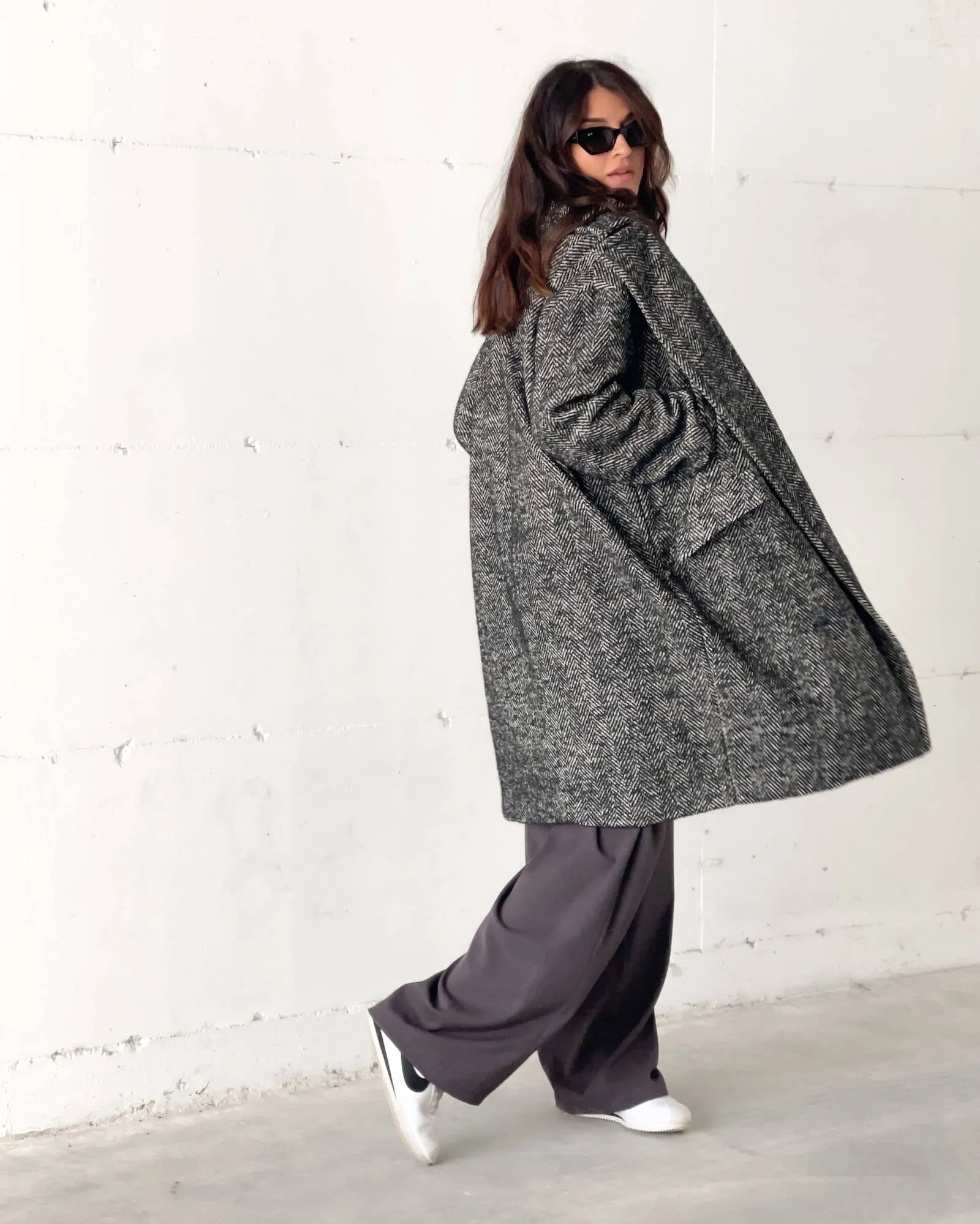 CAPPOTTO OVER SPINATO MIRANDA NERO