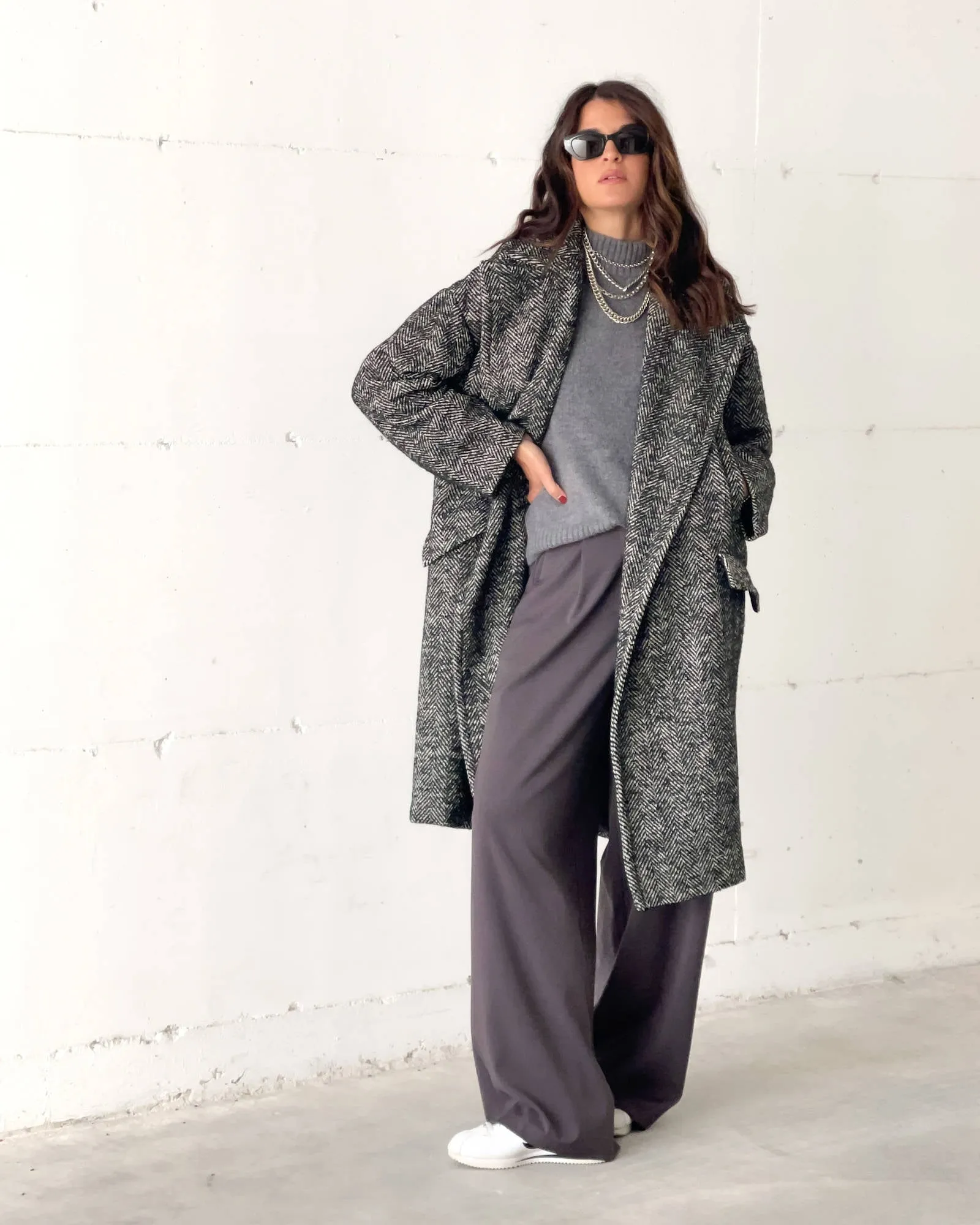 CAPPOTTO OVER SPINATO MIRANDA NERO