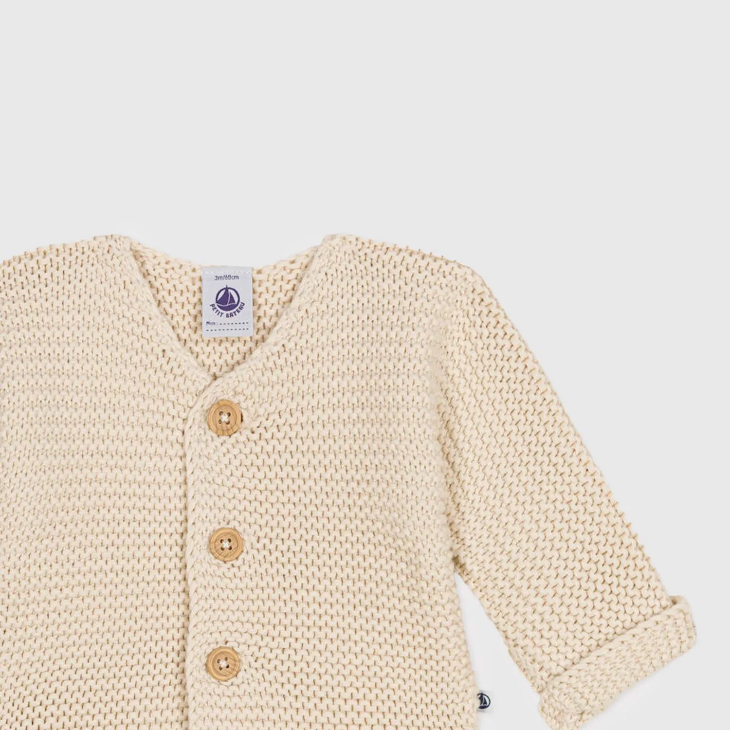 Cardigan Beige Con Bottoni Neonata