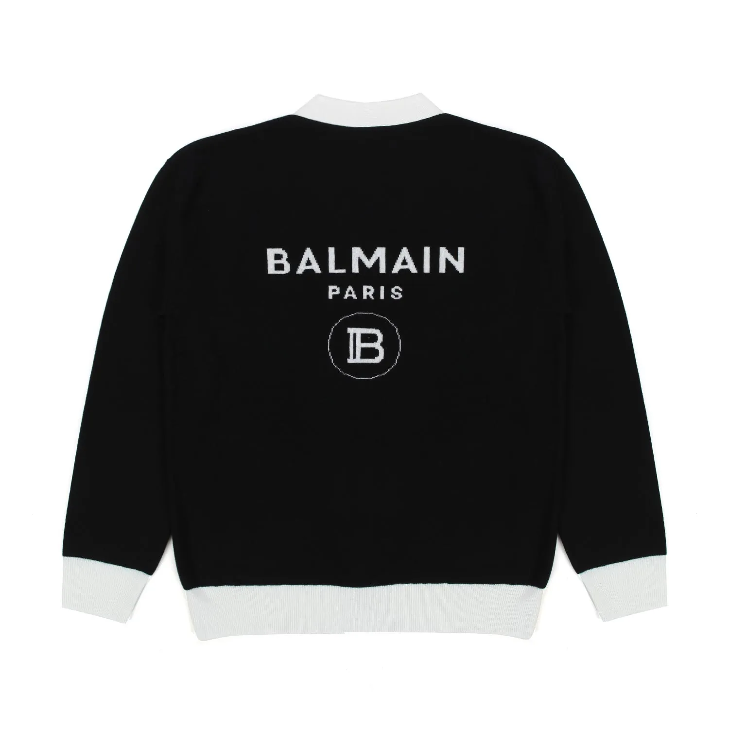 Cardigan Bianco E Nero Logo Girl