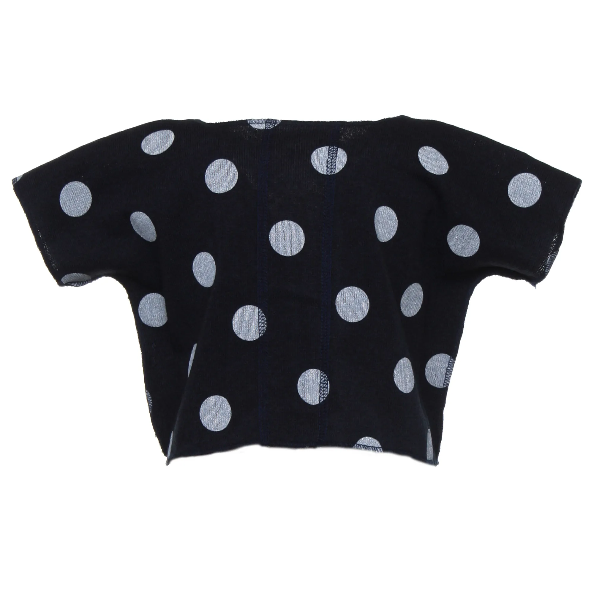 Cardigan Bimba Corto Blu A Pois