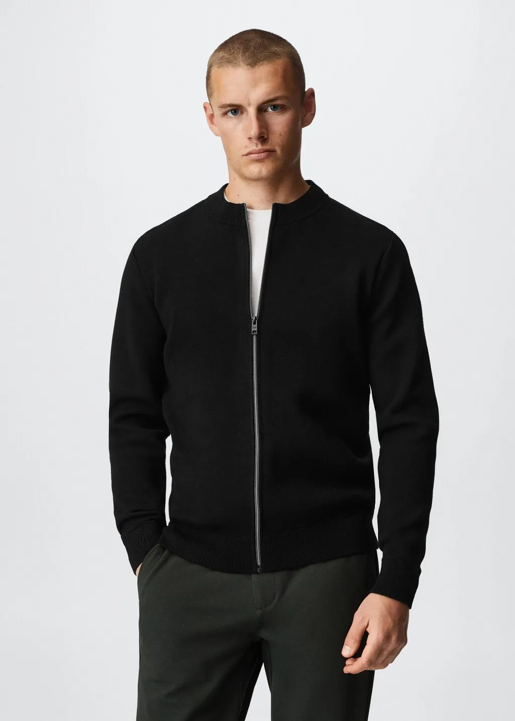 Cardigan collo Perkins zip