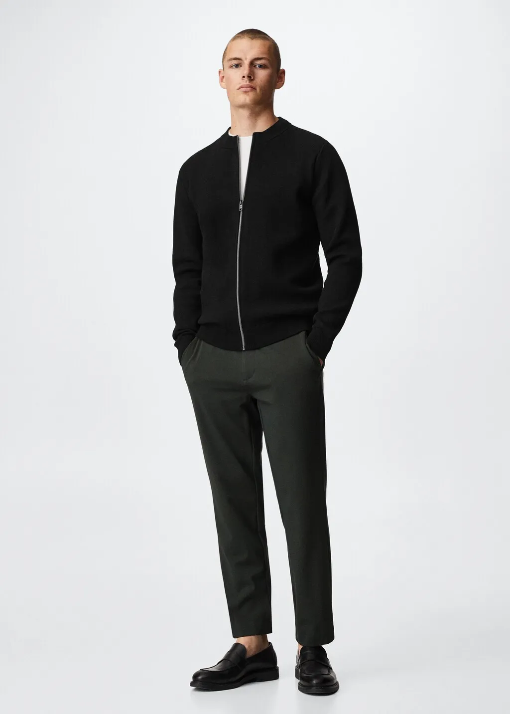 Cardigan collo Perkins zip