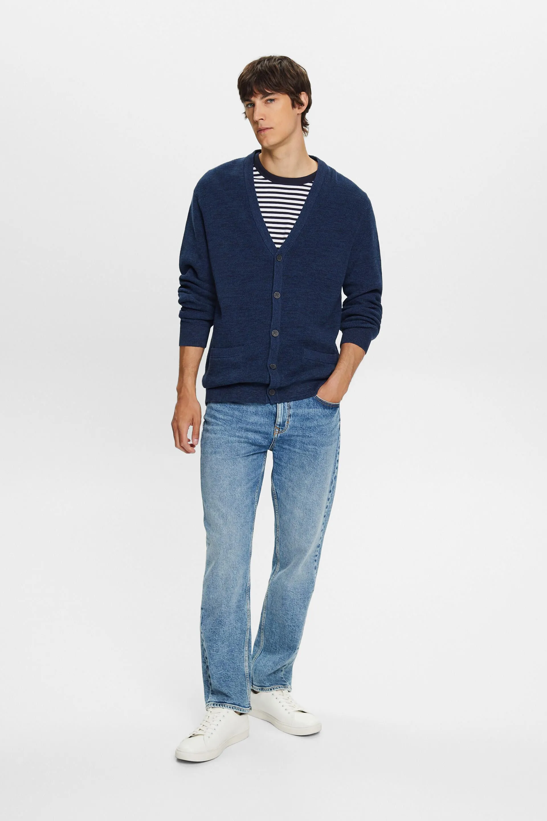 Cardigan con scollo a V, 100% cotone