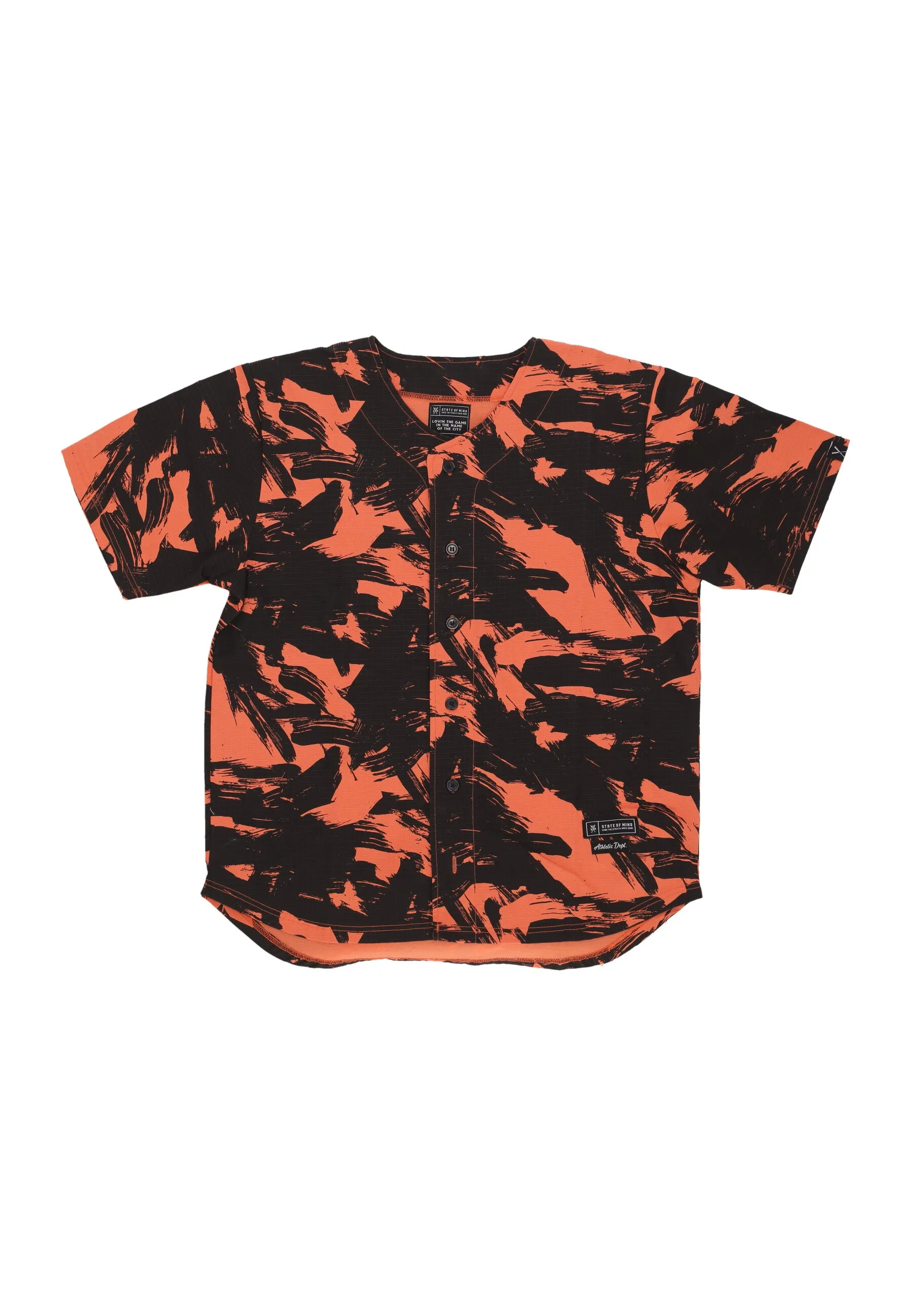 Casacca Bottoni Uomo Baseball Shirt Orange/camo