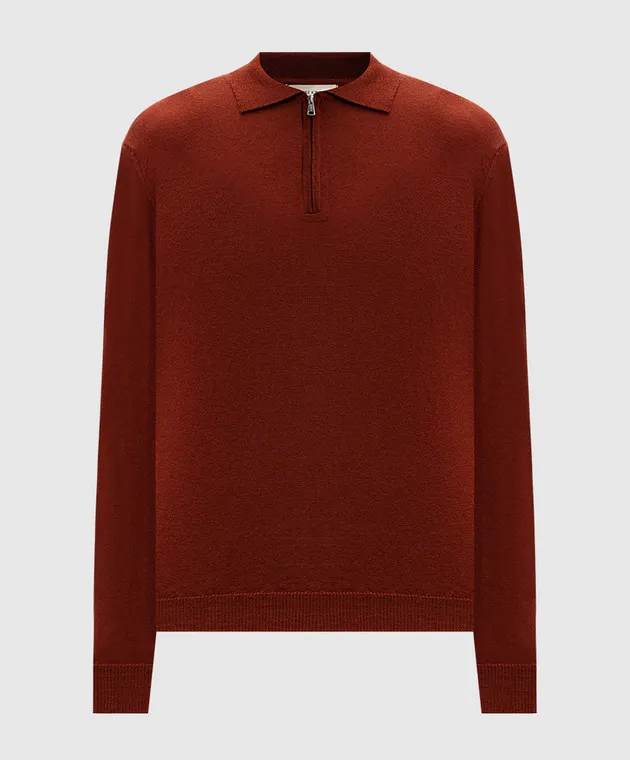 Cashmere&Whiskey Polo arancione in lana merino 94394Z