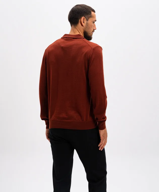 Cashmere&Whiskey Polo arancione in lana merino 94394Z
