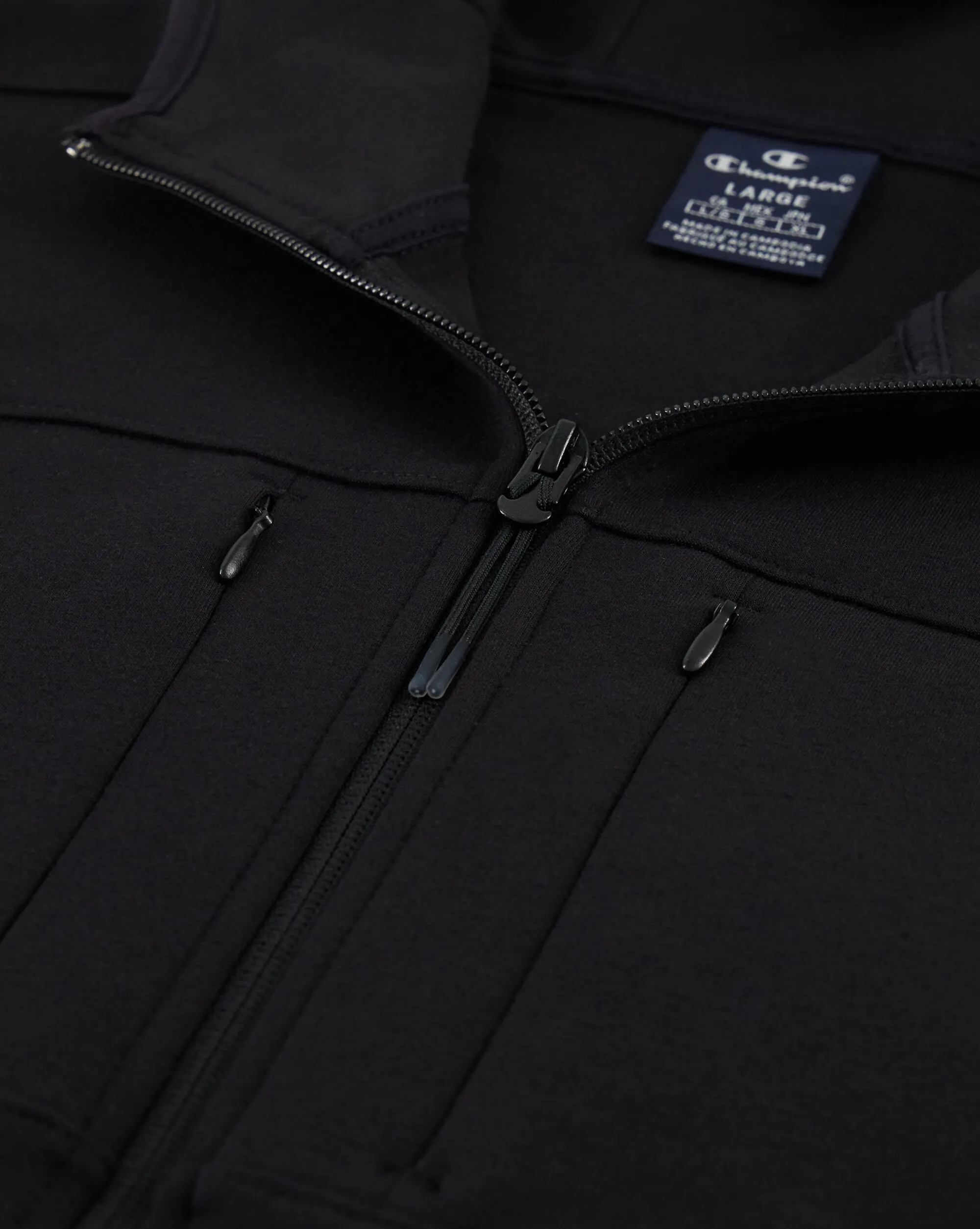 Champion Felpa Con Cappuccio Full Zip Nero Uomo