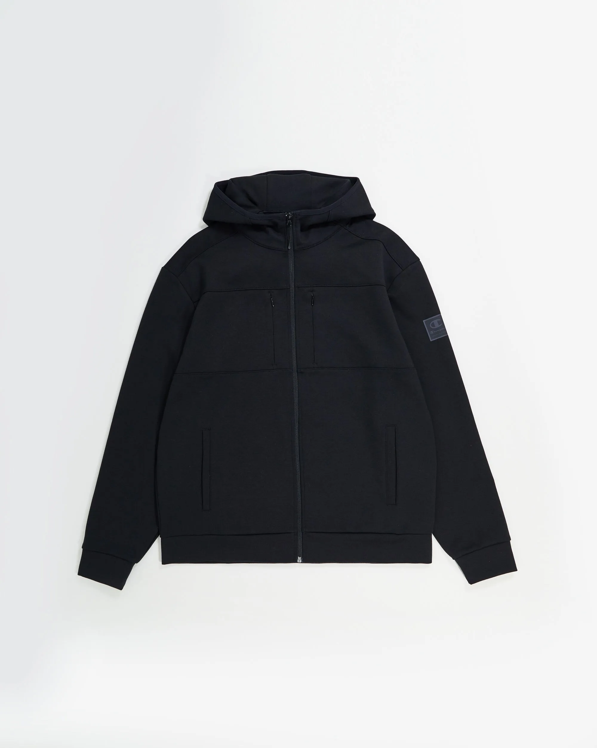 Champion Felpa Con Cappuccio Full Zip Nero Uomo