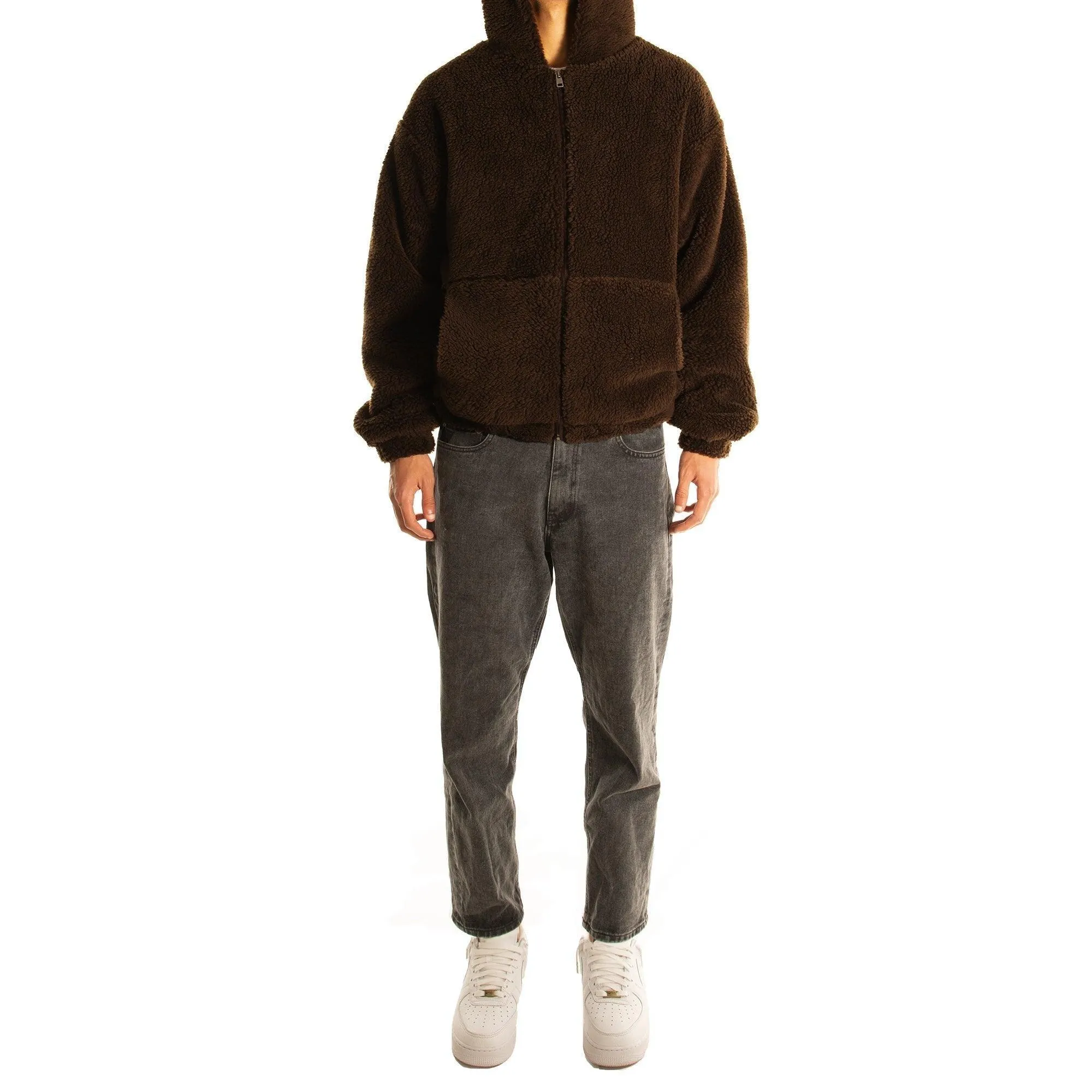 Choco Brown Fleece Hoodie Jacket