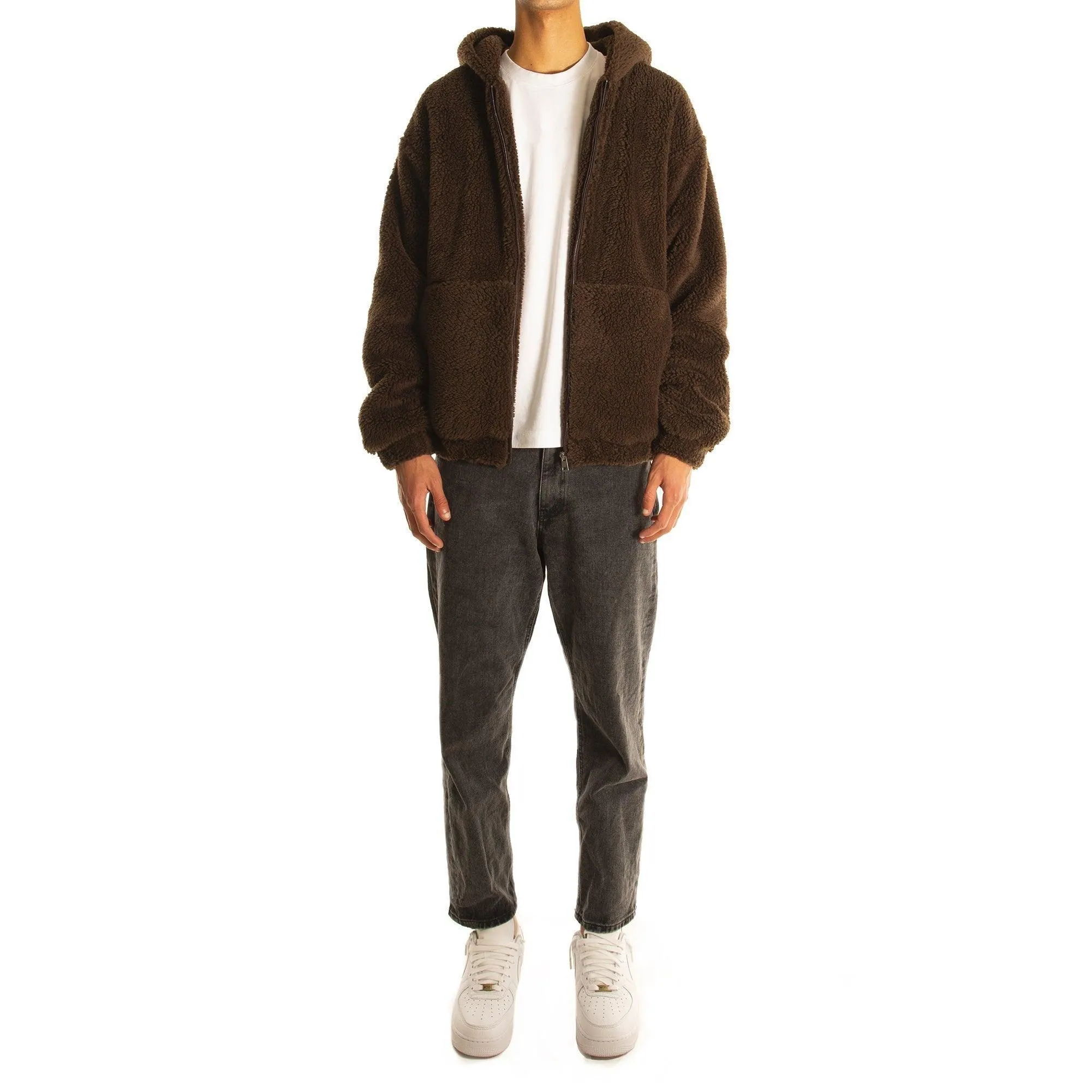 Choco Brown Fleece Hoodie Jacket