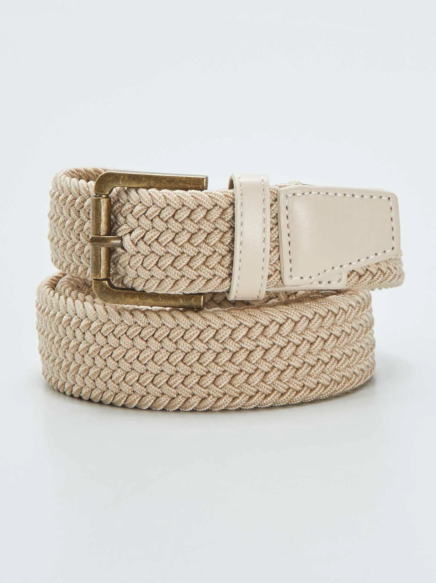 Cintura intrecciata elasticizzata - BEIGE