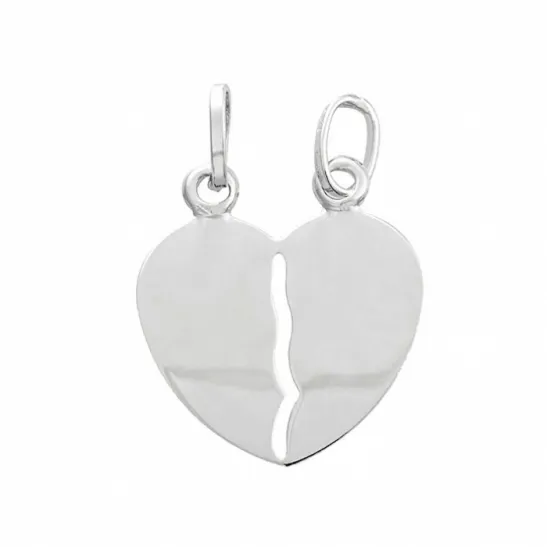 Ciondolo Cuore spezzato divisibile in oro bianco 18kt