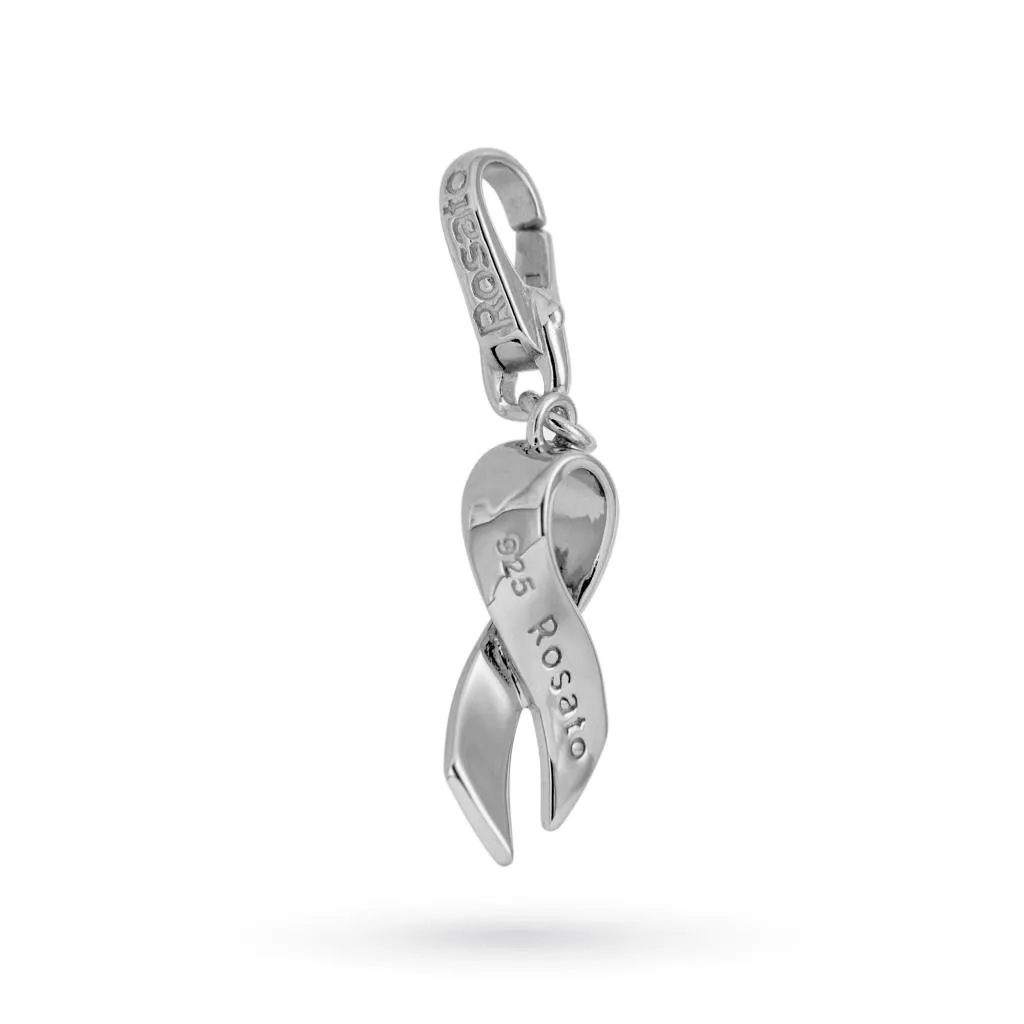Ciondolo Rosato Limited Edition nastrino in argento lucido