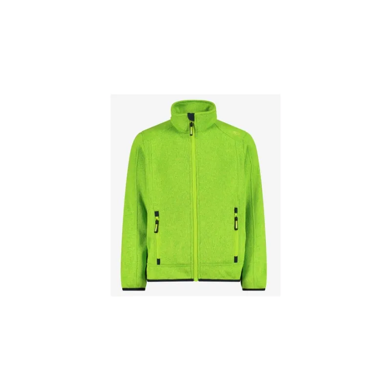 Cmp Kid Jacket Pile Lana Zip Verde Fluo Mel Junior Bimbo
