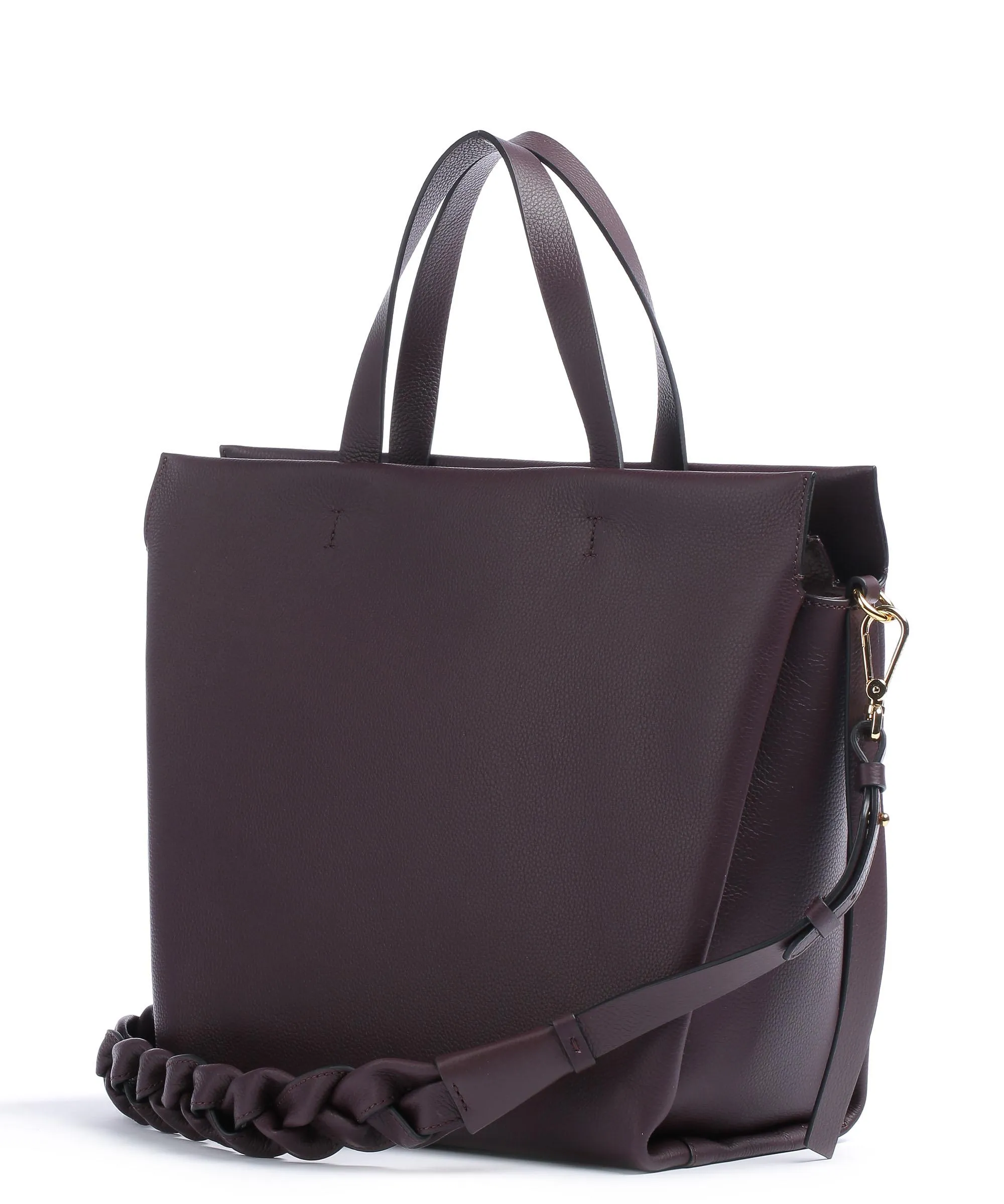  Coccinelle Boheme Grana Double Borsa a mano pelle granulata mogano  
