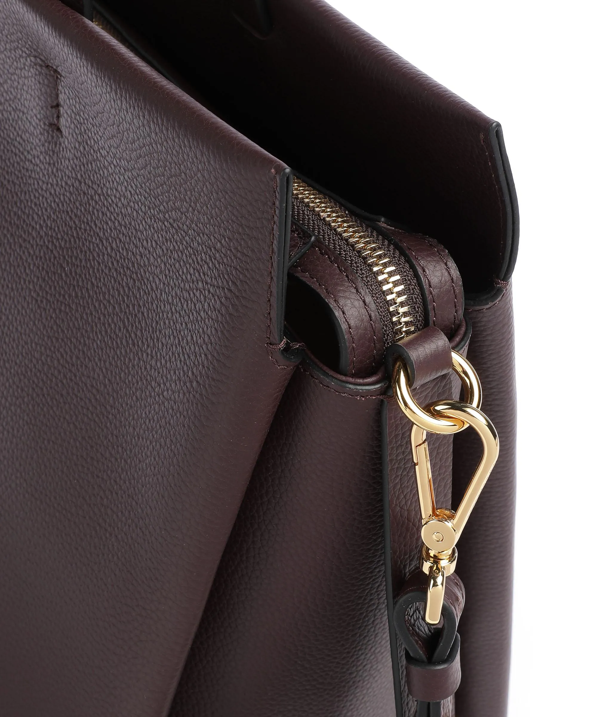  Coccinelle Boheme Grana Double Borsa a mano pelle granulata mogano  
