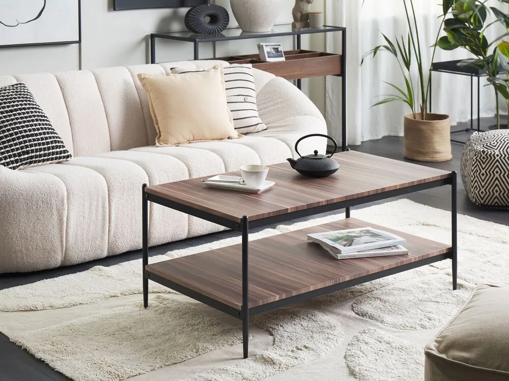 Coffee Table Dark Wood with Black AVOCA