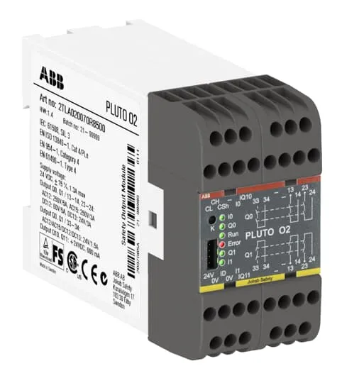 Controller di sicurezza ABB Pluto, 6 I/O, O2, 4 ingressi, 2 uscite, 24 V c.c.