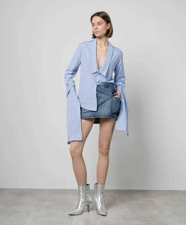 Coperni Minigonna in denim blu con tasche COPJ49252