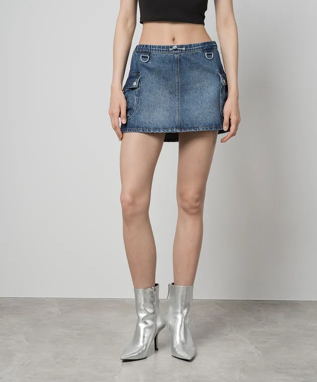 Coperni Minigonna in denim blu con tasche COPJ49252