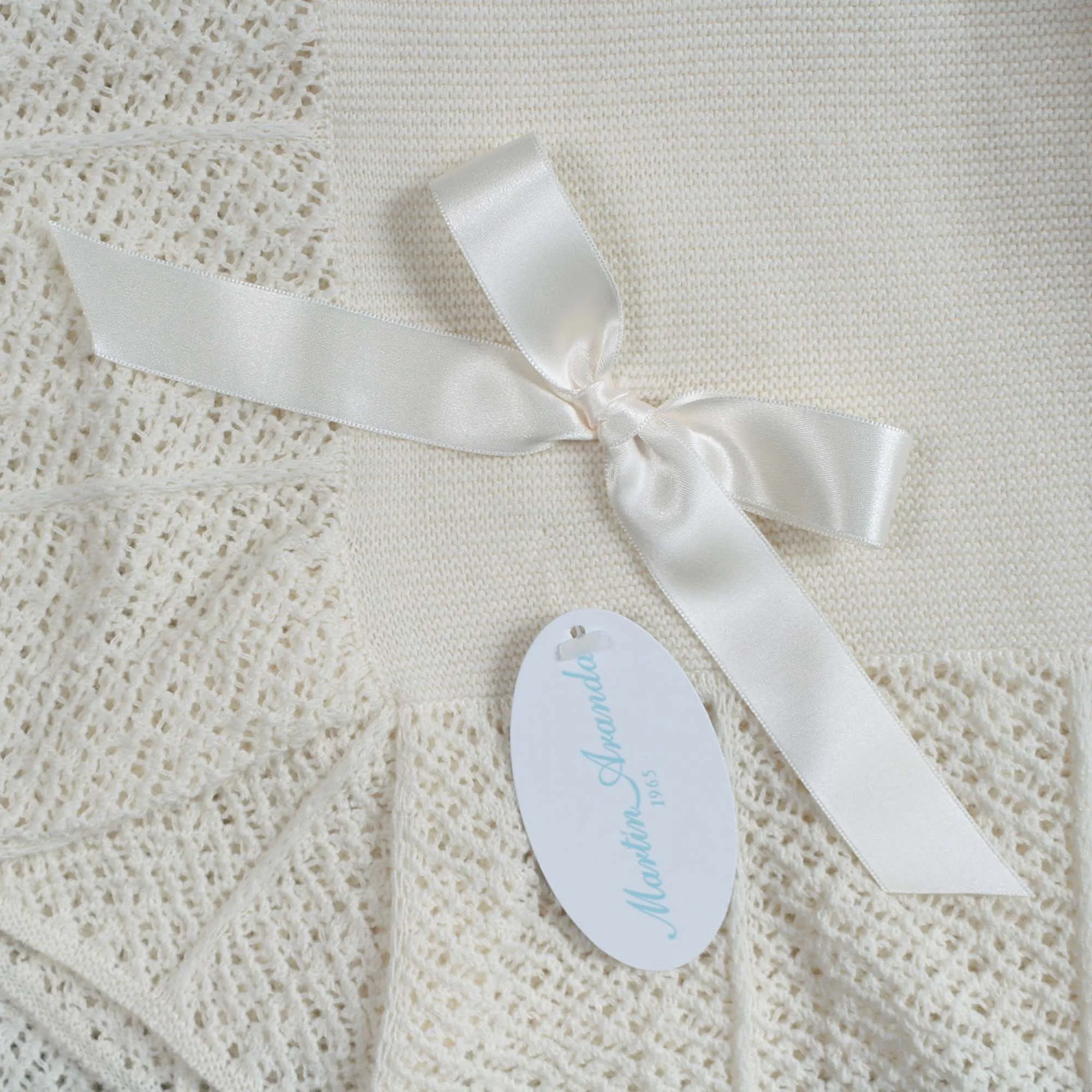 Coperta Culla Lana E Cotone Bianca
