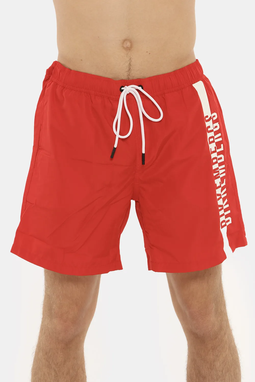 Costume Bikkembergs rosso a pantaloncino con logo