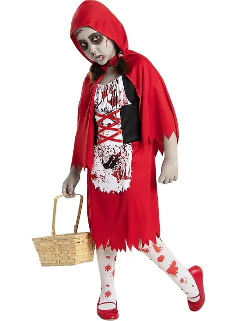 Costume da cappuccetto rosso zombie per bambina