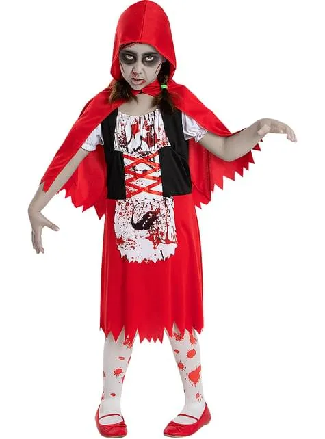 Costume da cappuccetto rosso zombie per bambina
