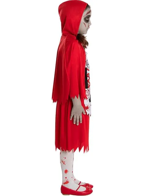 Costume da cappuccetto rosso zombie per bambina