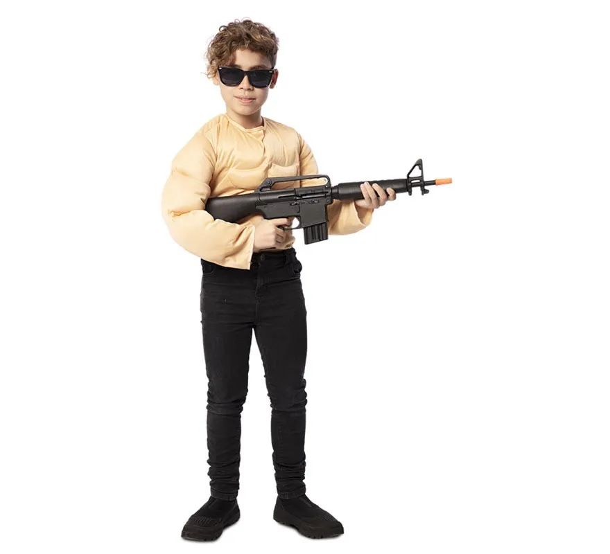 Costume o maglietta con muscoli da uomo forte per bambini