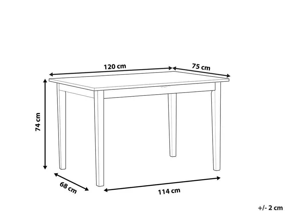 Dining Table HOUSTON Brown/ Black 120 cm 75 cm Wood