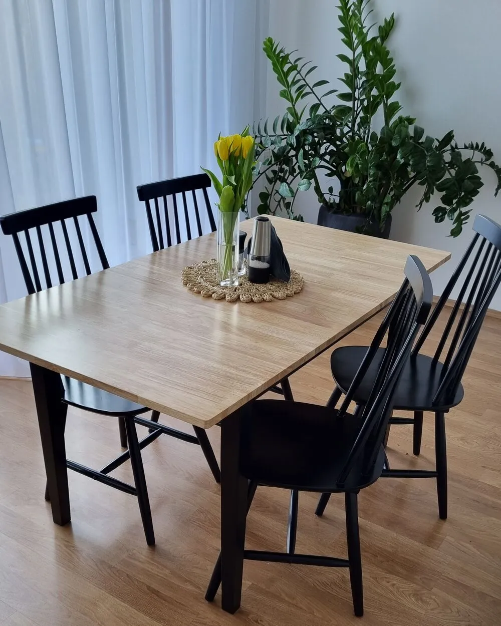 Dining Table HOUSTON Brown/ Black 120 cm 75 cm Wood