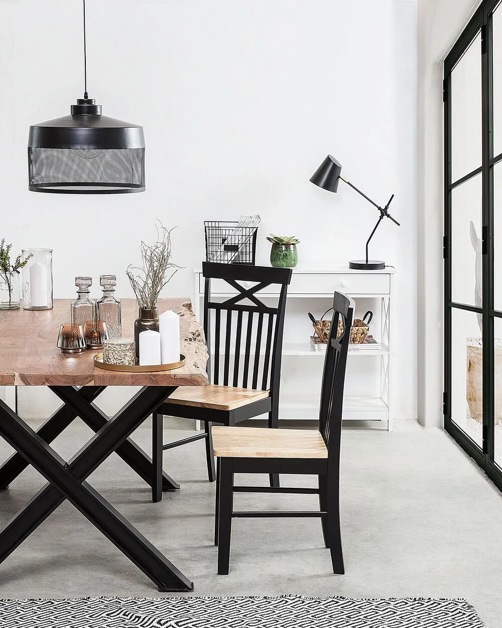 Dining Table HOUSTON Brown/ Black 120 cm 75 cm Wood