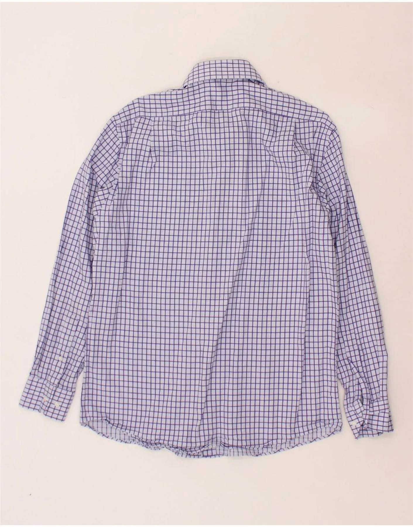 DOCKERS Mens Fitted Shirt Size 15 1/2 Medium Purple Check Cotton