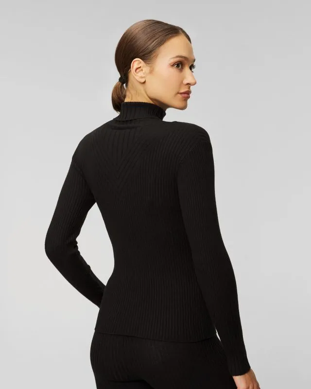 Dolcevita nero da donna Varley Esme Rib Roll Neck