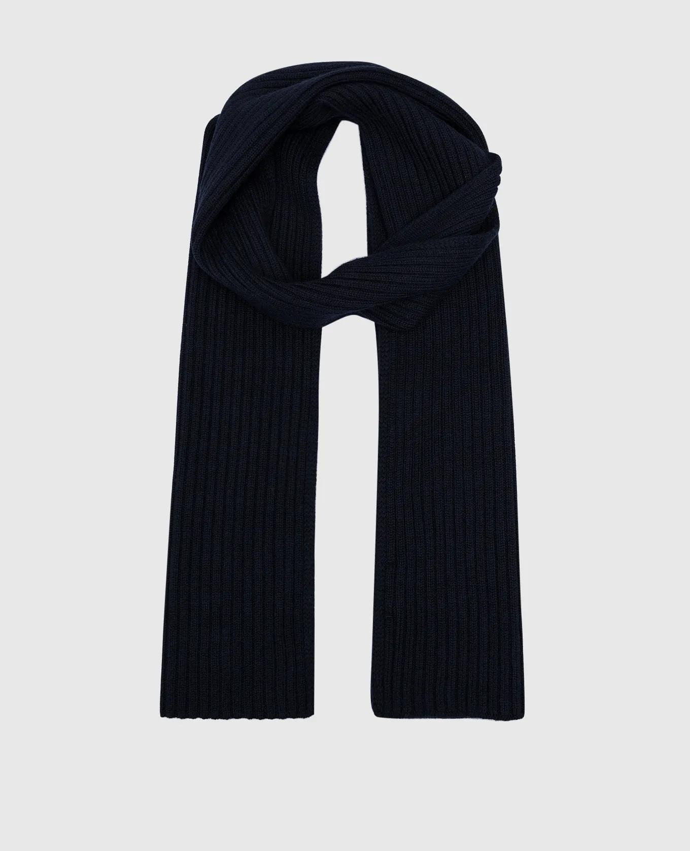D'Uomo Milano Sciarpa blu con cicatrice in lana merino 103