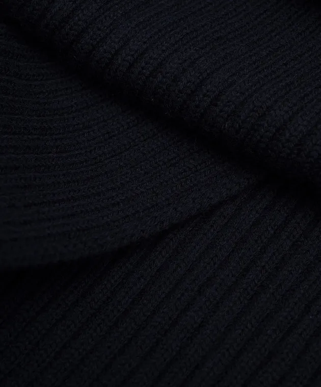 D'Uomo Milano Sciarpa blu con cicatrice in lana merino 103