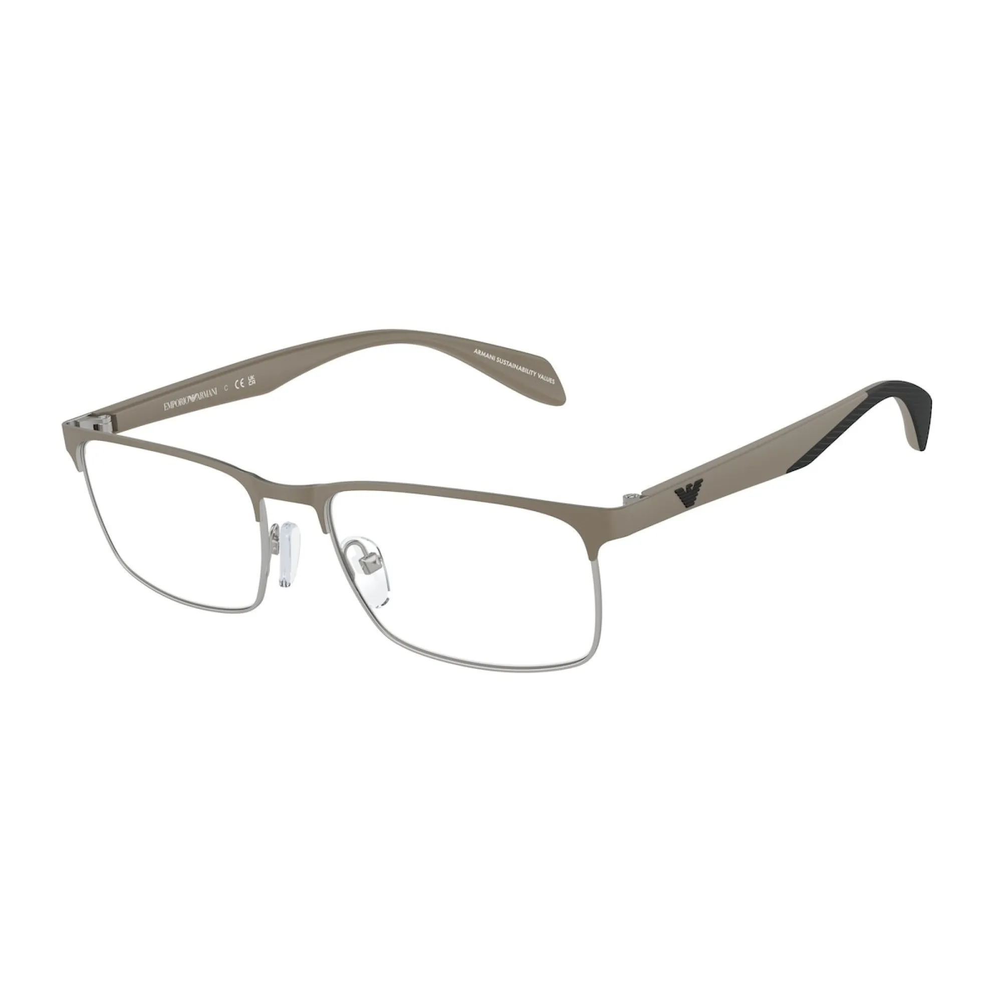   Emporio Armani EA 1149 - 3369 Argento Opaco/fango | Occhiale Da Vista Uomo 