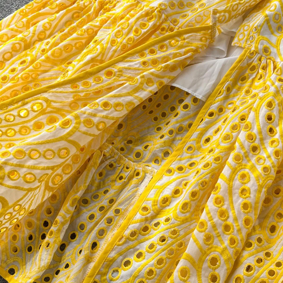 Estate Donna Vacanza Spiaggia Abito con cinturino per spaghetti Blu/giallo/bianco Monopetto Orlo con volant Abito lungo Donna Nu