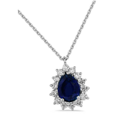 EUREKA Collana oro 9Kt lab grown diamond sapphire Eureka