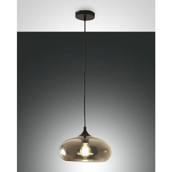 Fabas Luce Ela Lampada a Sospensione Nero, 1-Luce