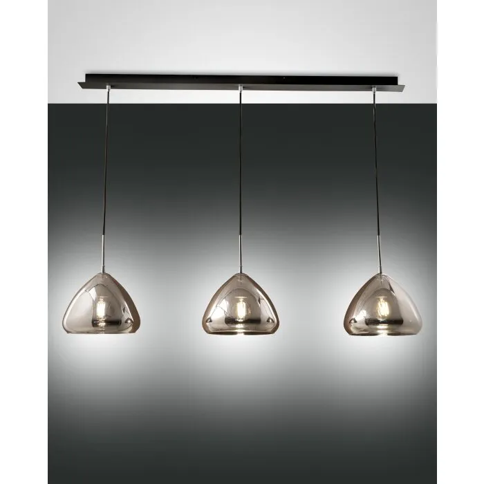 Fabas Luce Glow Lampada a Sospensione Nero, 3-Luci