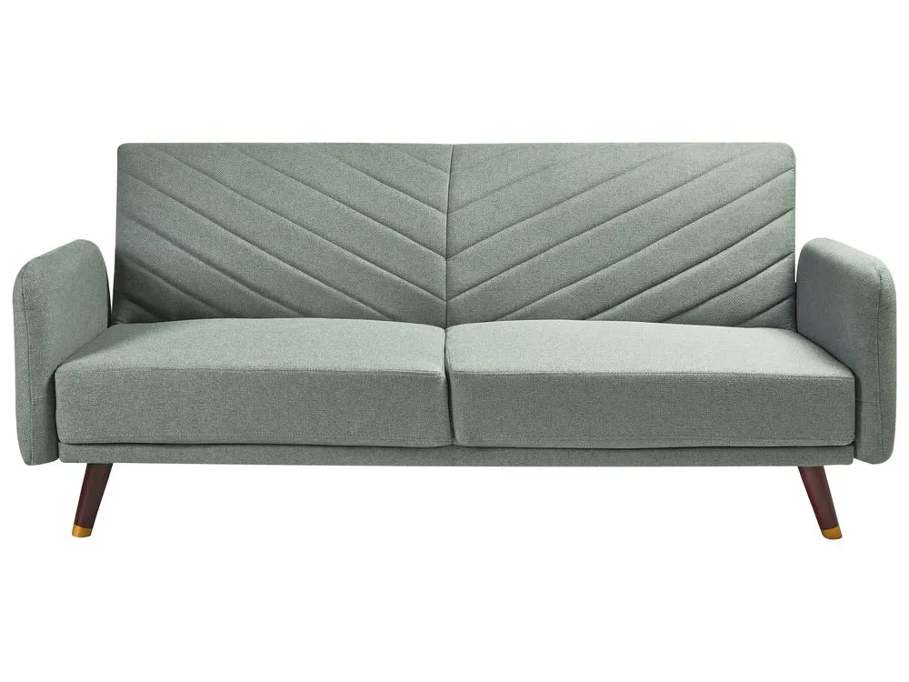 Faux Linen Sofa Bed Light Green SENJA