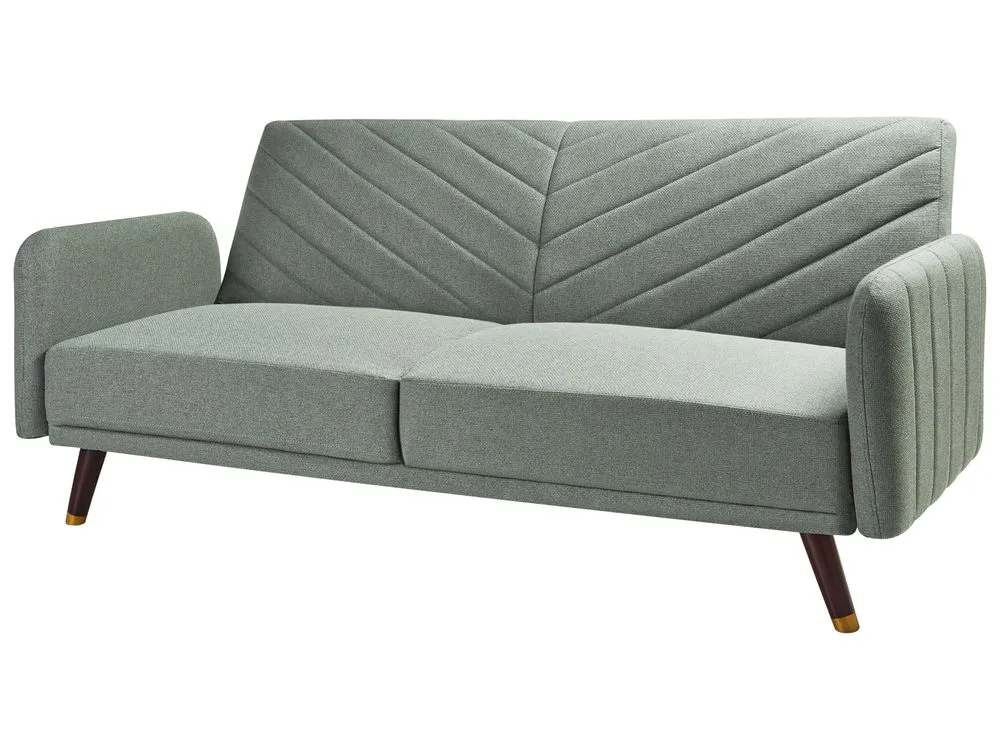 Faux Linen Sofa Bed Light Green SENJA
