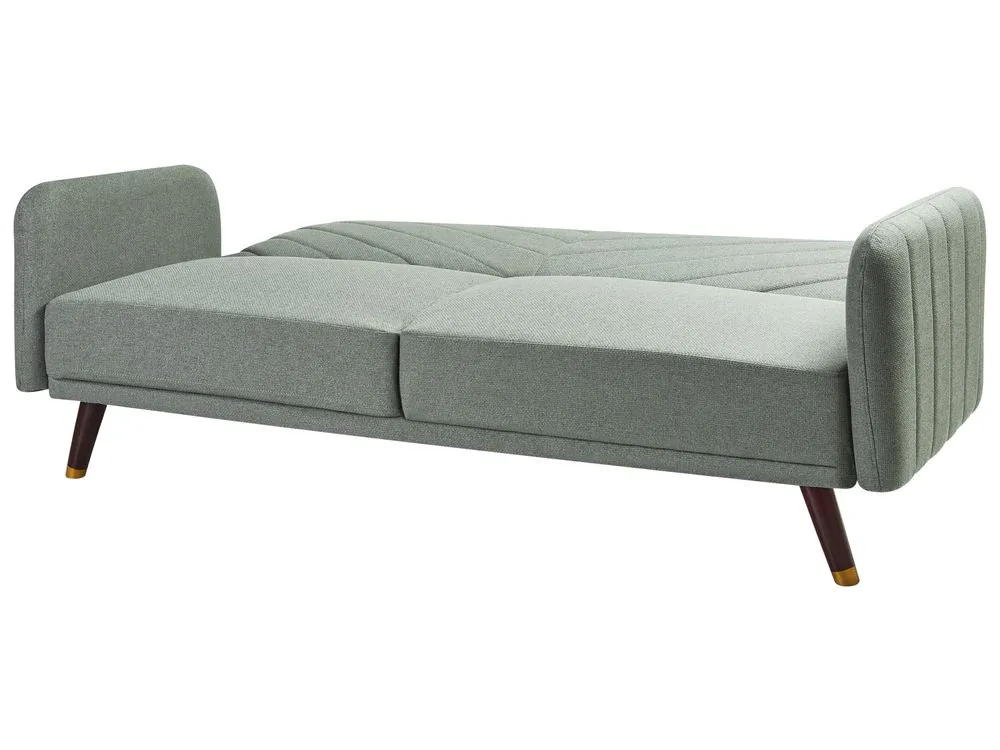 Faux Linen Sofa Bed Light Green SENJA