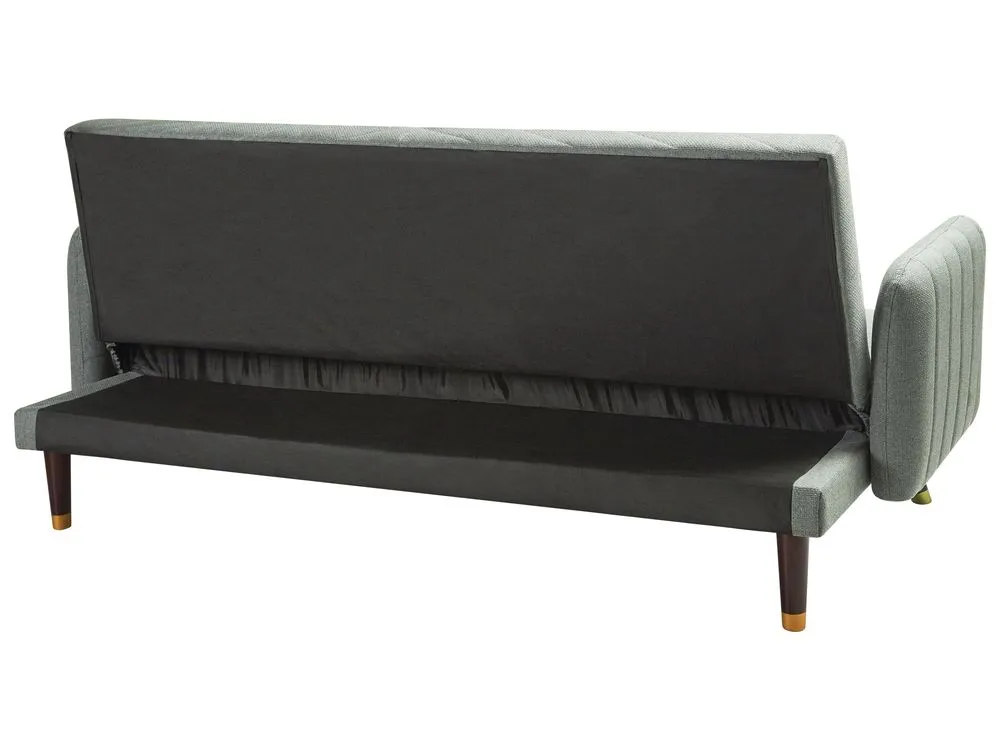 Faux Linen Sofa Bed Light Green SENJA