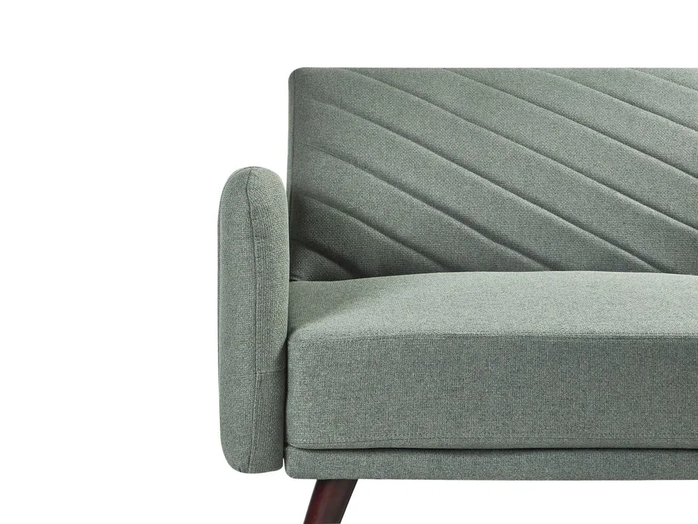 Faux Linen Sofa Bed Light Green SENJA