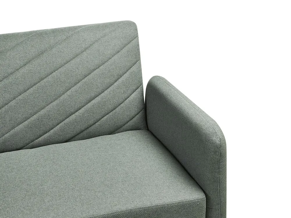 Faux Linen Sofa Bed Light Green SENJA